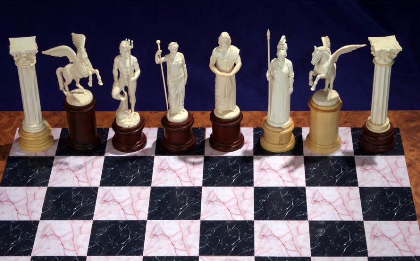 Скульптурные шахматы "Олимпийские Боги"