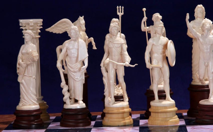 Скульптурные шахматы "Олимпийские Боги"