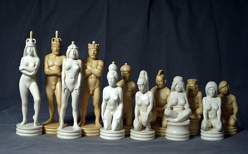 большие скульптурные шахматы